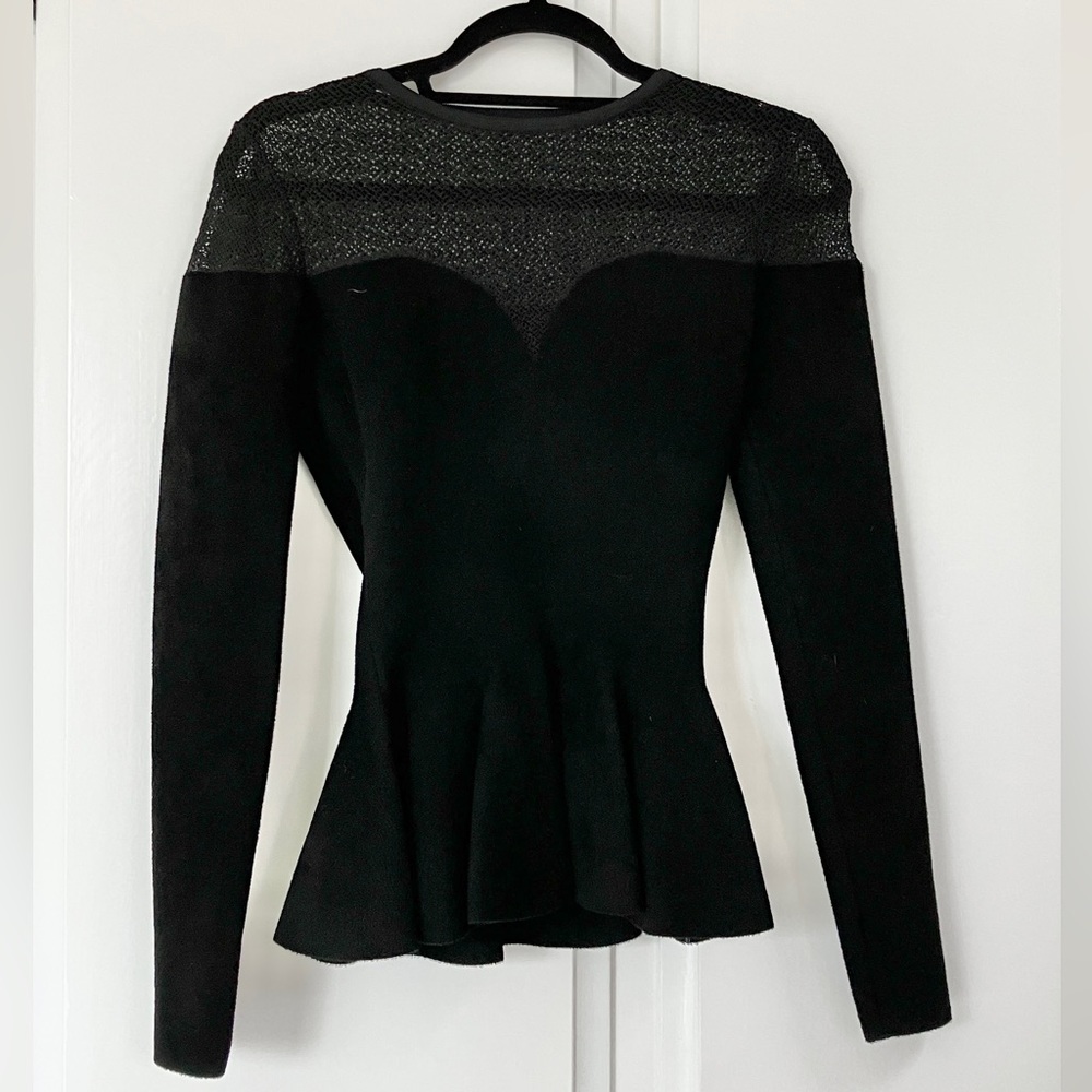 Alaia black peplum top